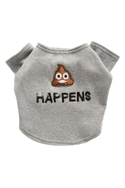 Bow & Drape Heather Grey Poop Happens Dog Sweatshirt thumbnail 2