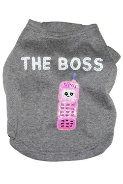 Bow & Drape Heather Grey The Boss Dog Sweatshirt thumbnail 2