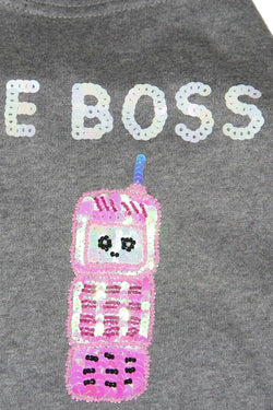 Bow & Drape Heather Grey The Boss Dog Sweatshirt thumbnail 4