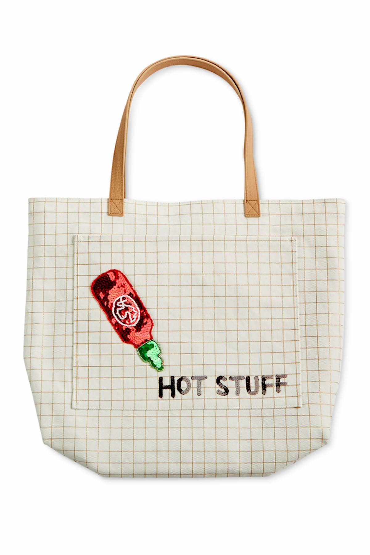 Bow & Drape Metallic-Grid Hot Stuff XL Tote
