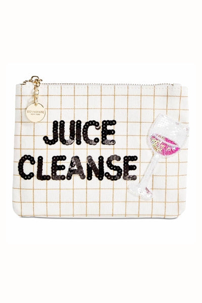 Bow & Drape Metallic-Grid Juice-Cleanse Pouch