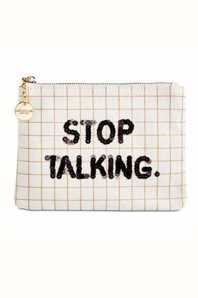 Bow & Drape Stop Talking Zip Pouch