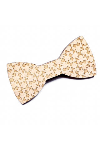 Brand Breeders Brown Bow Tie Printed Wooden Bow Tie