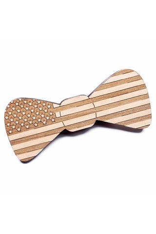 Brand Breeders Brown Merica Marigold Wooden Bow Tie