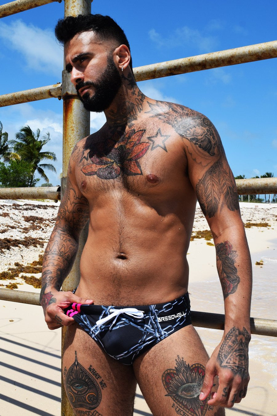 Breedwell Black Chain Link Swim Brief