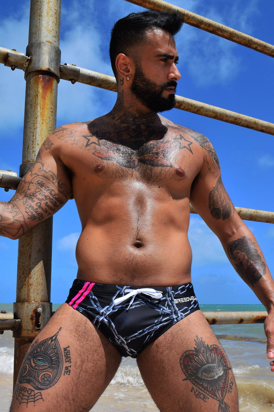 Breedwell Black Chain Link Swim Brief