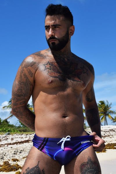 Breedwell Purple Tunnel Vision Swim Brief