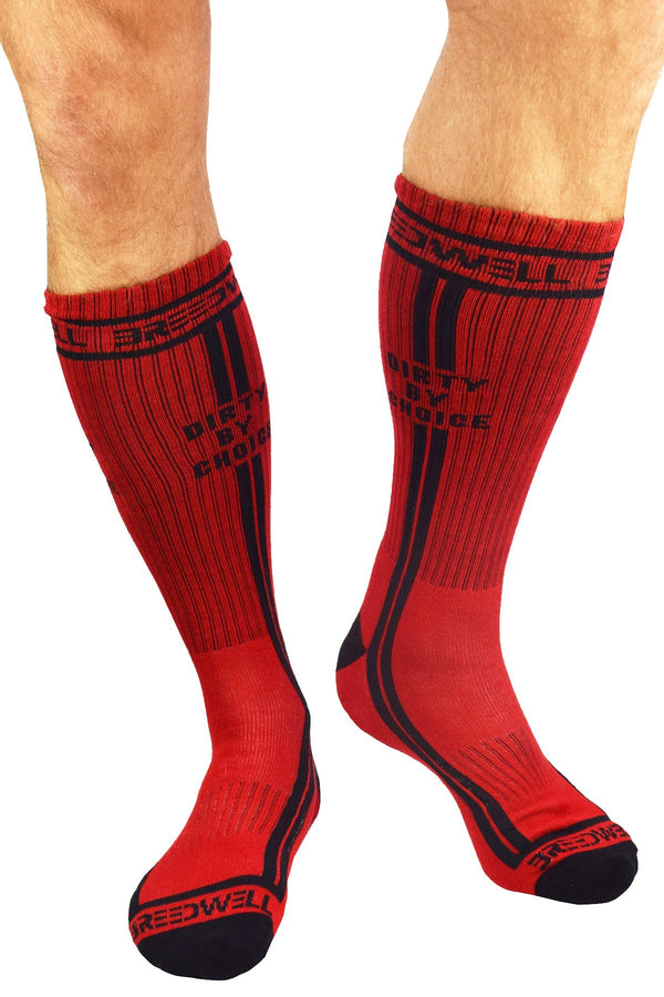 Breedwell Red 'Dirty by Choice' Socks