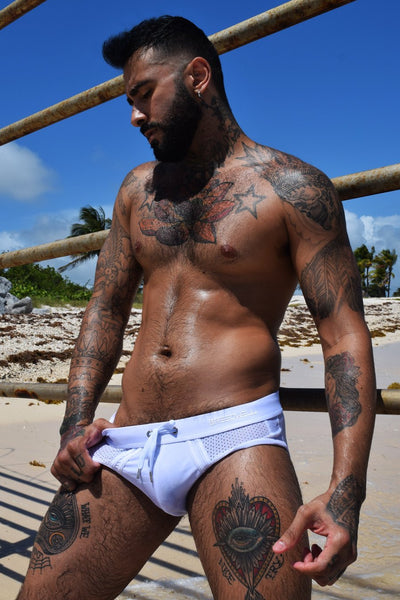 Breedwell Whie Cruiser Swim Brief