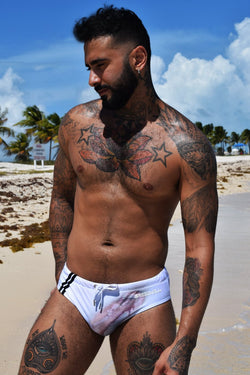 Breedwell White Soaked Swim Brief thumbnail 3