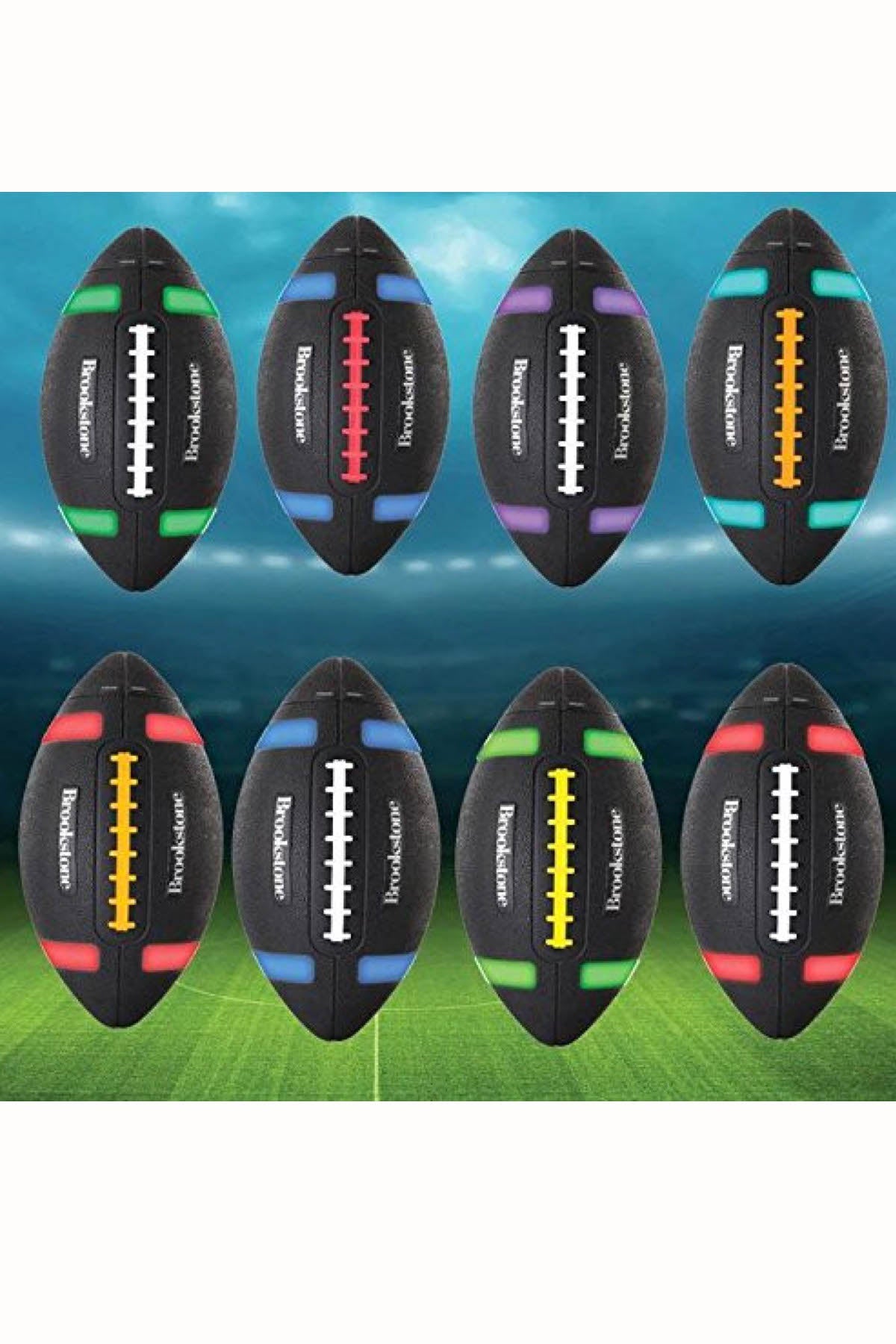Brookstone Multi-Color Rechargable Light-Up Gronkball Football Bluetooth Speaker