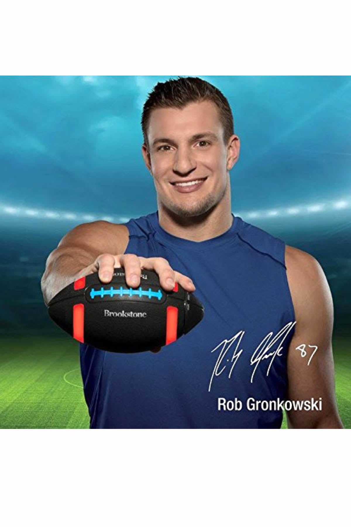 Brookstone MultiColor Rechargable LightUp Gronkball Football Bluetoo