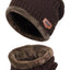 Brown Ultra-Soft 2Pc Fleece-Lined Beanie/Neck Warmer