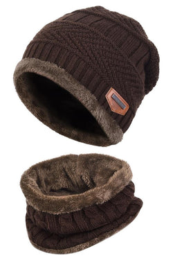 Brown Ultra-Soft 2Pc Fleece-Lined Beanie/Neck Warmer thumbnail 2