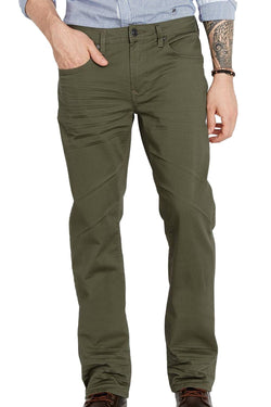 Buffalo David Bitton Dark-Army-Green Six-x Straight-Fit Stretch Jeans thumbnail 1