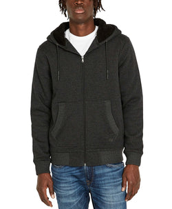 Buffalo David Bitton Fasox Sherpa Lined Full Zip Hoodie Sweatshirt Charcoal thumbnail 1
