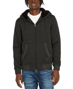 Buffalo David Bitton Fasox Sherpa Lined Full Zip Hoodie Sweatshirt Charcoal thumbnail 3