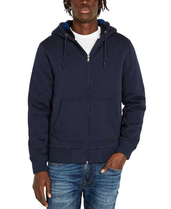 Buffalo David Bitton Fasox Sherpa Lined Full Zip Hoodie Sweatshirt Midnight Blue thumbnail 1