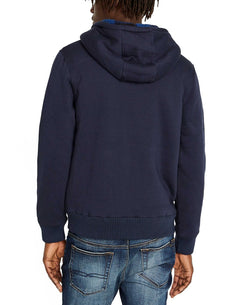 Buffalo David Bitton Fasox Sherpa Lined Full Zip Hoodie Sweatshirt Midnight Blue thumbnail 2