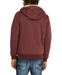 Buffalo David Bitton Fasox Sherpa Lined Full Zip Hoodie Sweatshirt Oxblood thumbnail 2