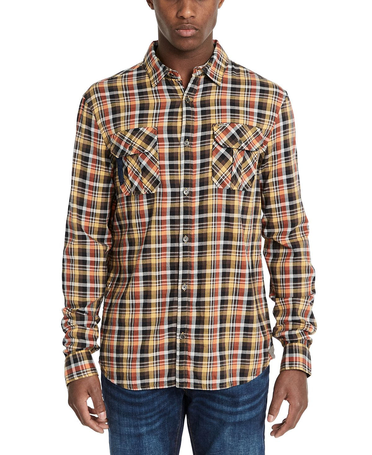Buffalo David Bitton Saeed-x Mad For Plaid Shirt Honey Gold