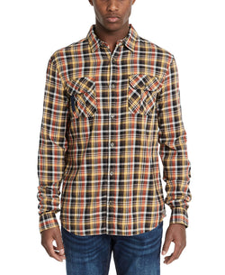 Buffalo David Bitton Saeed-x Mad For Plaid Shirt Honey Gold thumbnail 1
