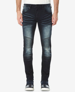 Buffalo David Bitton Skinny Fit Max-x Stretch Moto Jeans Indigo thumbnail 1