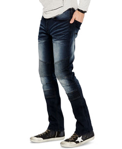 Buffalo David Bitton Skinny Fit Max-x Stretch Moto Jeans Indigo thumbnail 4