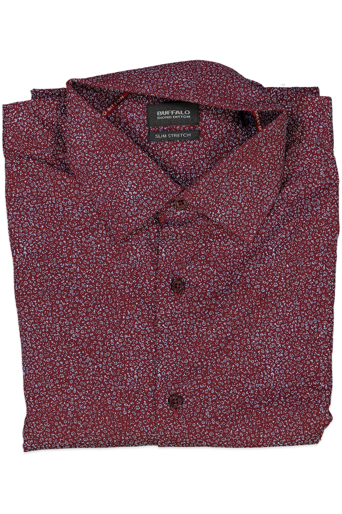 Buffalo David Bitton Slim-fit Performance Stretch Micro-print Dress Shirt