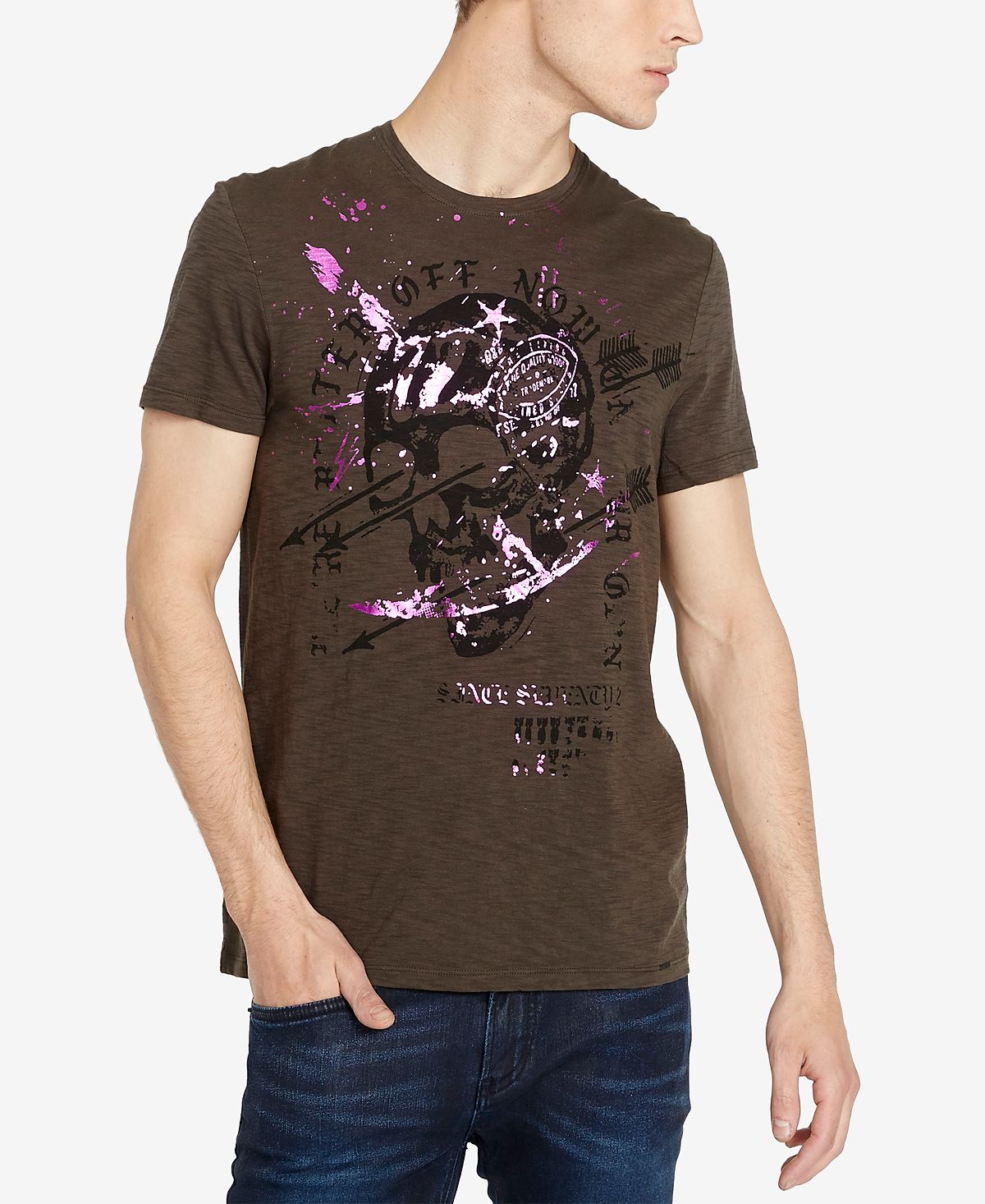 Buffalo David Bitton Tanto Graphic T-shirt Charcoal
