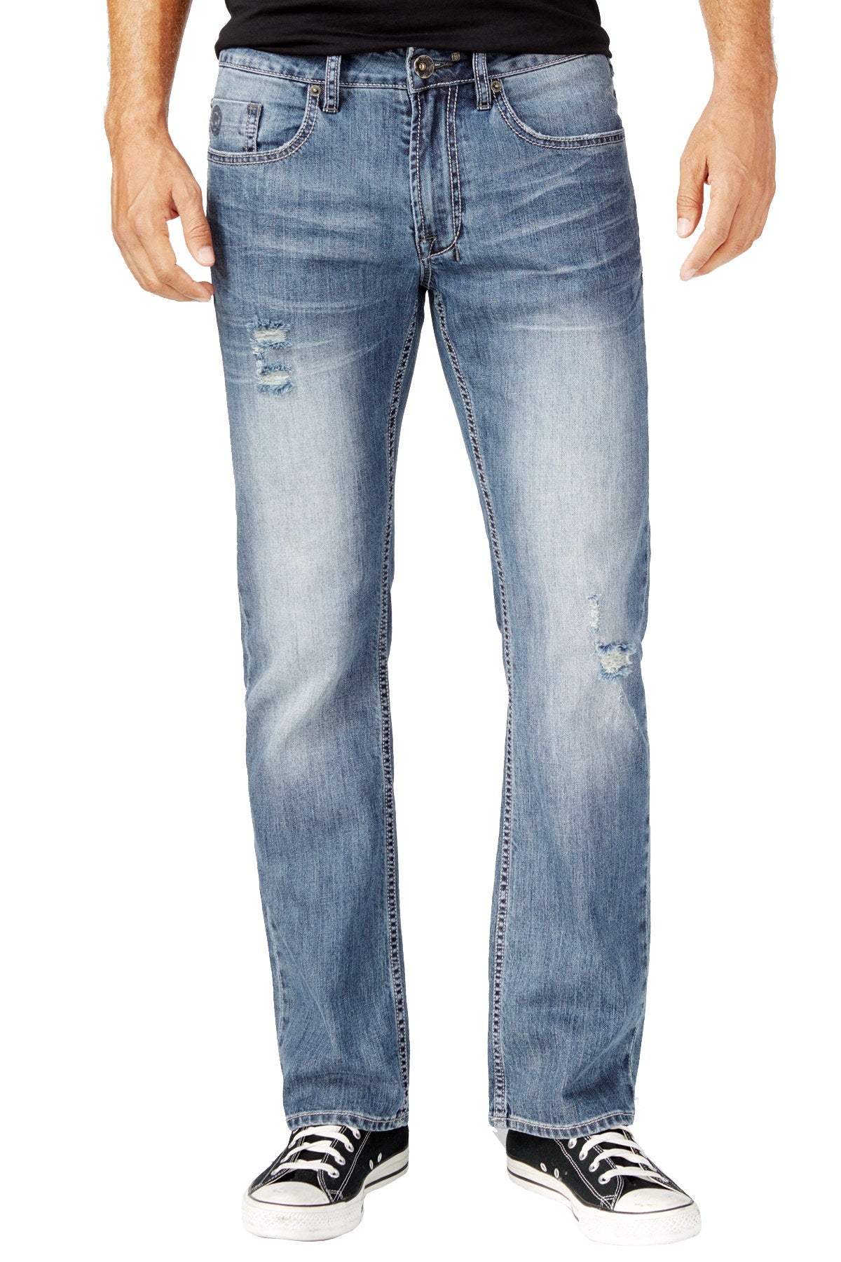 Buffalo by David Bitton Blasted-Blue Driven-X Straight-Stretch Relaxed-Fit Jean