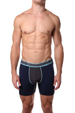 Buffalo by David Bitton Blue/Grey Contrast-Trim Boxer Brief thumbnail 1