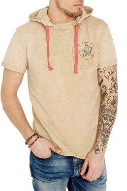 Buffalo by David Bitton Faded-Jute Graphic Hooded T-Shirt thumbnail 1