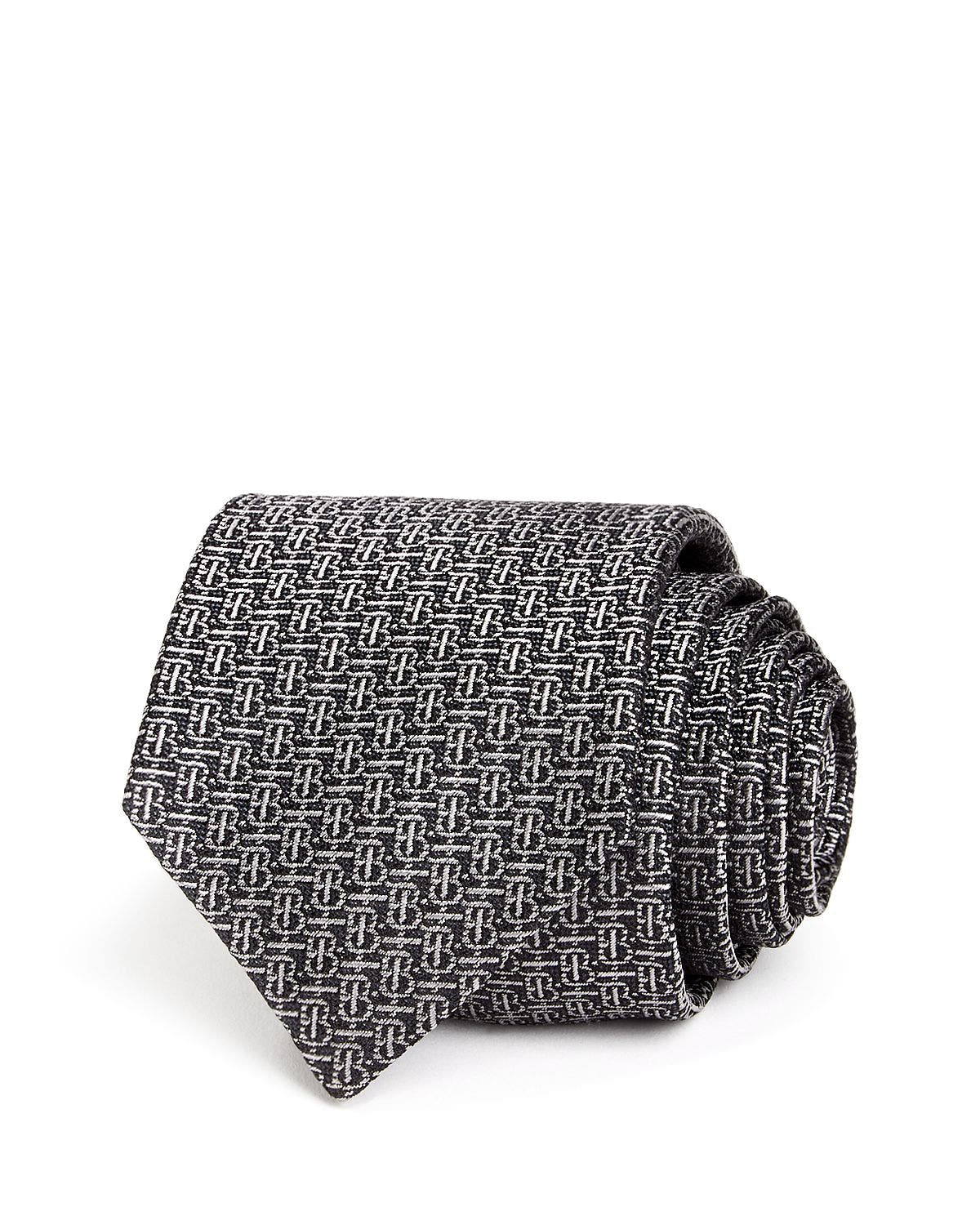 Burberry Manston Micro-monogram Silk Skinny Tie Gray