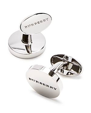 Burberry Men's Engraved Logo Cuff Links - Silver silver