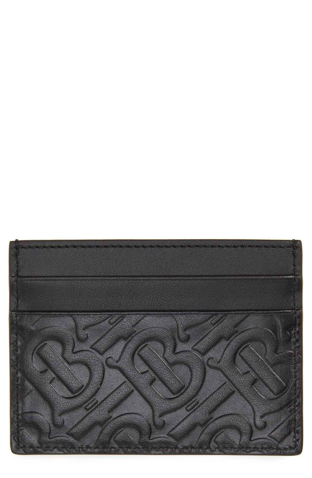 Burberry Men's Sandon Tb Monogram Leather Card Case