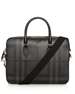 Burberry Smoke Check Hambleton Briefcase Charcoal/Black thumbnail 1