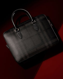 Burberry Smoke Check Hambleton Briefcase Charcoal/Black thumbnail 4
