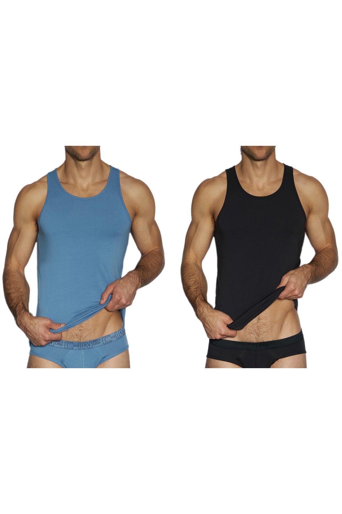 C-IN2 70's-Blue/Black Stretch Tank 2-Pack