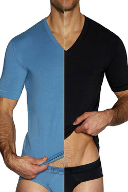 C-IN2 70's-Blue/Black Stretch V-Neck Tee 2-Pack thumbnail 1