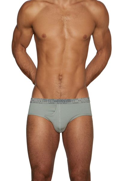 C-IN2 Cathedray-Grey/Celeste-Blue Slash Mid-Rise Brief 2-Pack