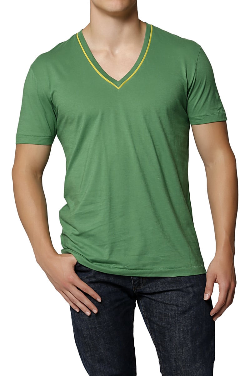 C-IN2 Emerald Green Pop Color V-Neck