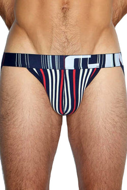C-IN2 Navy-Blazer Chalk Stripe Spectrum Jockstrap thumbnail 1