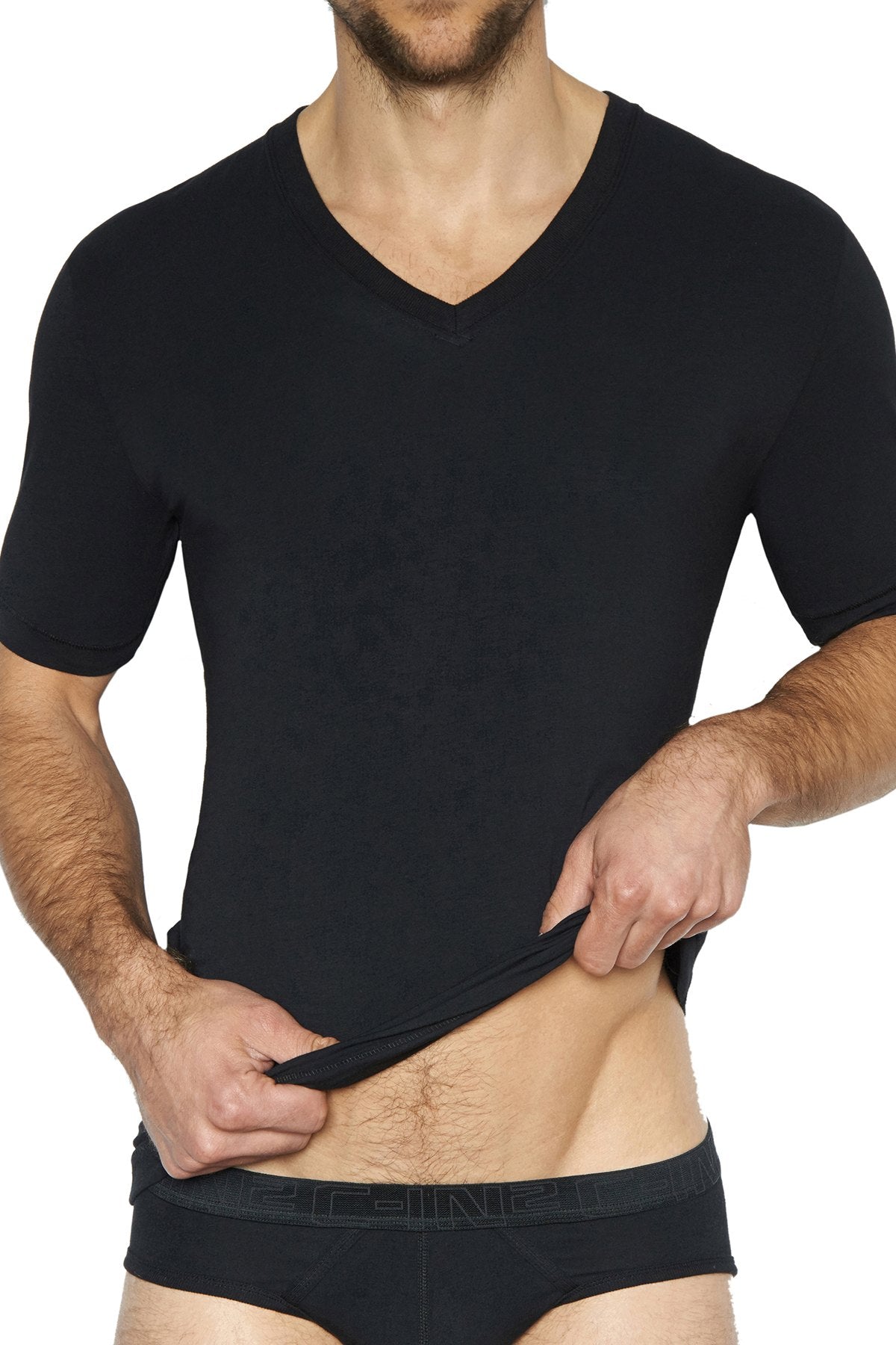 C-IN2 Salsa/Black Stretch V-Neck Tee 2-Pack