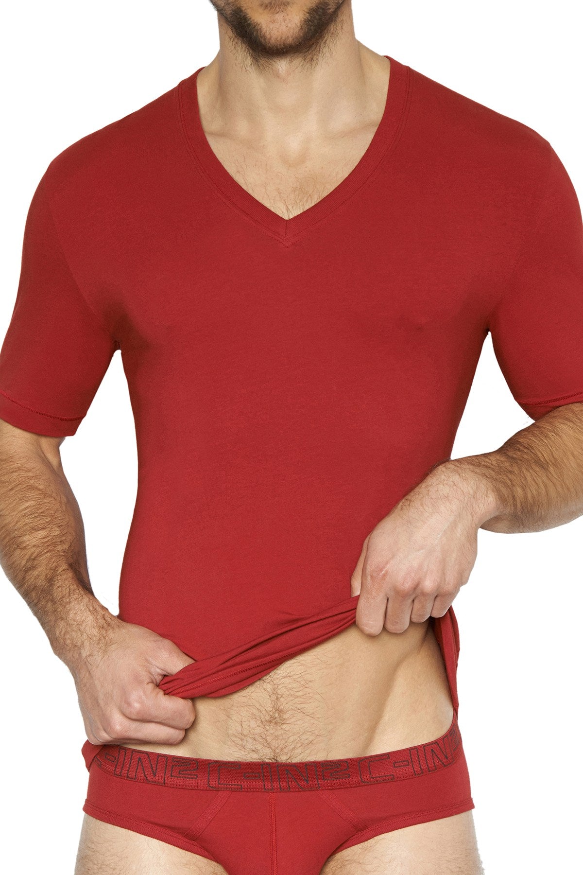 C-IN2 Salsa/Black Stretch V-Neck Tee 2-Pack