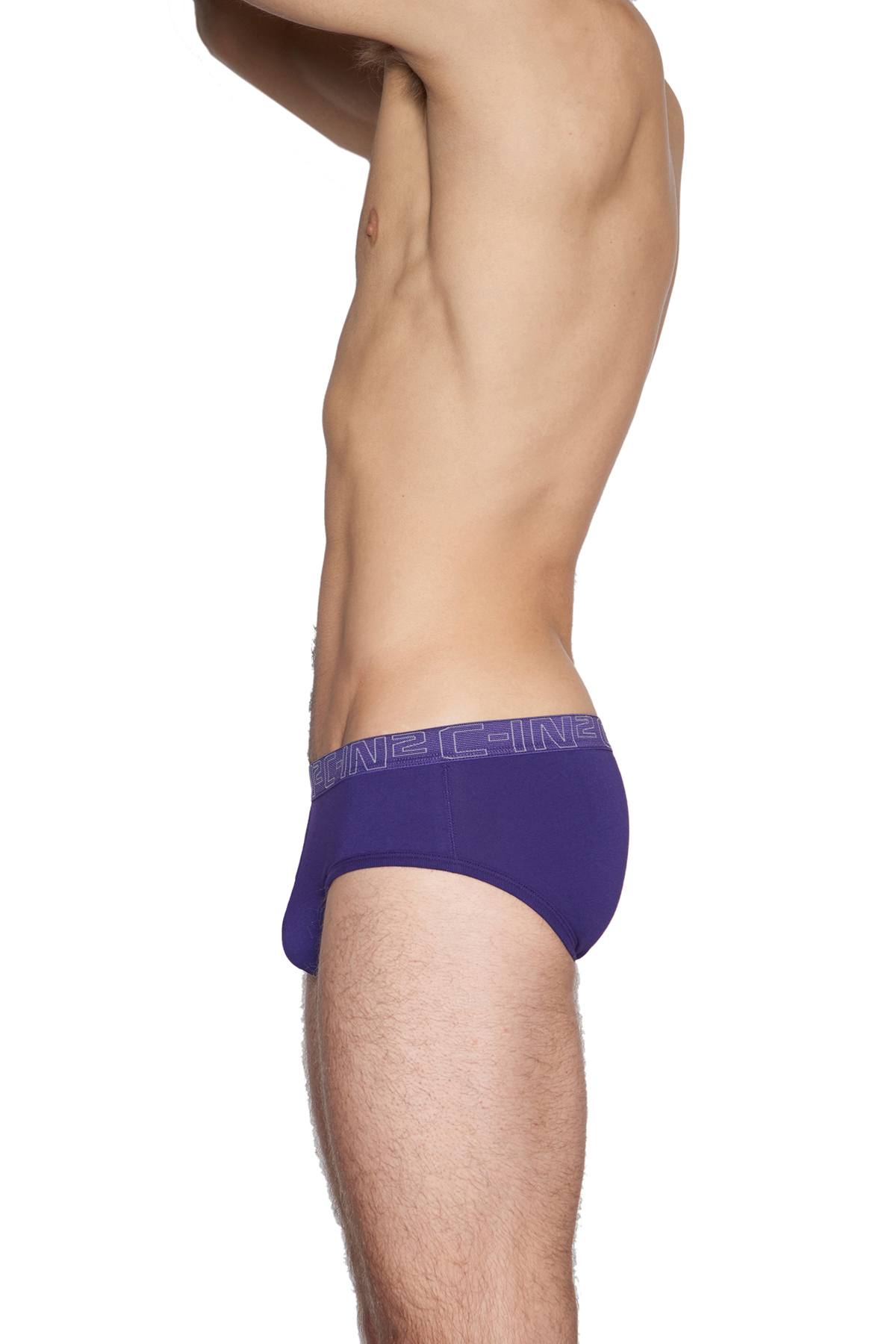 C-IN2 Tanager-Teal/Purple-Label Slash Mid-Rise Brief 2-Pack