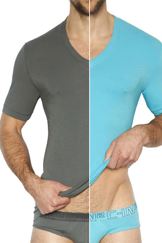 C-IN2 Wallstreet/Splash Stretch V-Neck Tee 2-Pack