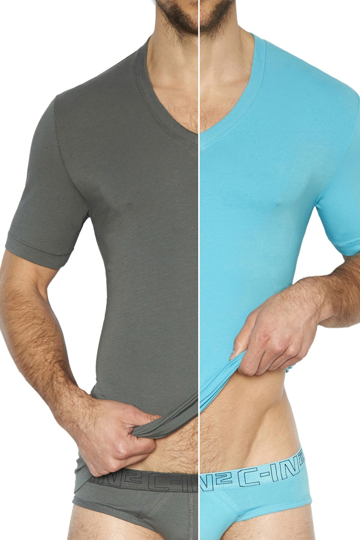C-IN2 Wallstreet/Splash Stretch V-Neck Tee 2-Pack