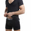 C4M Black Deep V Neck Shirt