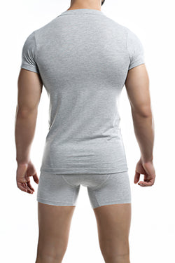C4M Grey Deep V Neck Shirt thumbnail 3
